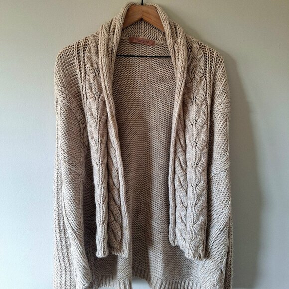 Anthropologie Sweaters - Anthropologie Elsamanda Alpaca Wool Open Cardigan – Size S – Neutrals